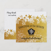 Faux Gold werknemer van de maandagenkaart Bedankkaart (Voorkant / Achterkant)
