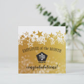 Faux Gold werknemer van de maandagenkaart Bedankkaart (Staand voorkant)
