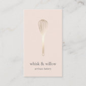 Faux Gold Whisk | Bakkerij | Chef-kok | QR-code ca Visitekaartje (Voorkant)