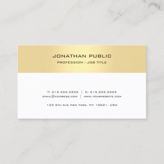 Faux Gold White Appointment Herinneringen Sjabloon Afsprakenkaartje (Achterkant)