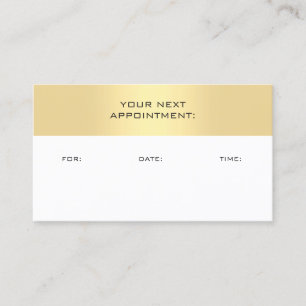 Faux Gold White Appointment Herinneringen Sjabloon Afsprakenkaartje