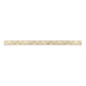 Faux Gold & White Art-Deco-patroon Satijnen Lint (Voorkant)