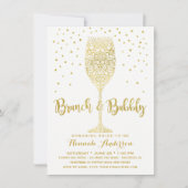 Faux Gold & White Brunch & Bubble Vrijgezellenfees Kaart (Voorkant)