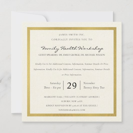 FAUX GOLD WHITE DAMASK CLASSIC WORKSHOP EVAL KAART (Voorkant)