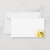 Faux Gold White Handgeschreven Monogram Elegant Notitiekaartje (Achterkant)