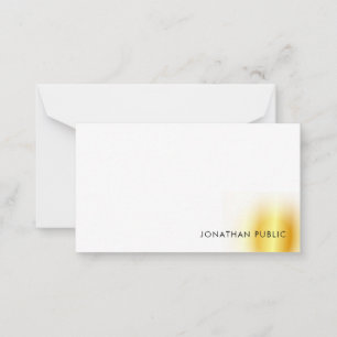 Faux Gold White Handgeschreven Monogram Elegant Notitiekaartje