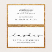 Faux Gold & White Lashes Nazorg Visitekaartje (Buitenkant ongevouwen)