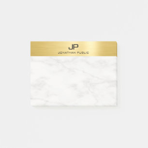Faux Gold White Marble Elegant Moderne Sjabloon Post-it® Notes