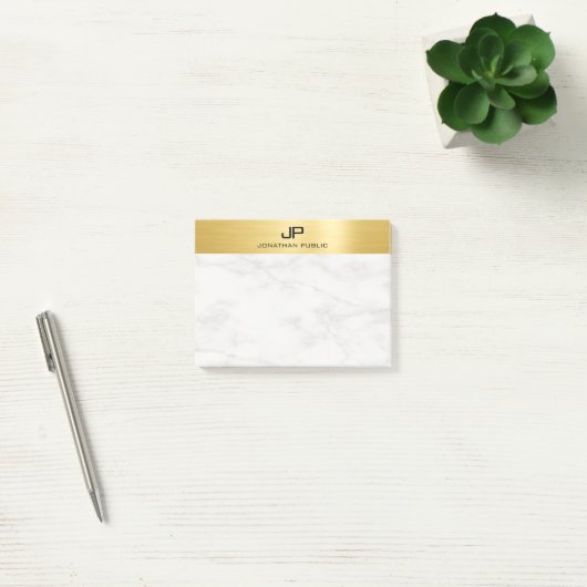 Faux Gold White Marble Elegant Moderne Sjabloon Post-it® Notes (Kantoor)