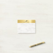 Faux Gold White Marble Elegant Moderne Sjabloon Post-it® Notes (Op bureau)