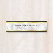 Faux Gold White Marble Elegant Sjabloon Deurbordje (Voorkant)