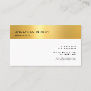 Faux Gold White Modern Professioneel Minimalistisc Visitekaartje