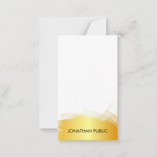 Faux Gold White Sjabloon Monogram Elegant Simple (Voorkant)