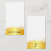 Faux Gold White Sjabloon Monogram Elegant Simple (Voorkant / Achterkant)