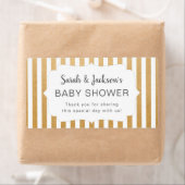 Faux Gold White stripes baby shower dank u Etiket (Insitu)