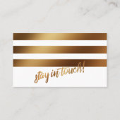 Faux Gold & White Stripes We hebben Handout Kaart  Visitekaartje (Achterkant)
