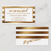 Faux Gold & White Stripes We hebben Handout Kaart  Visitekaartje (Voorkant / Achterkant)