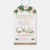 Faux Gold Wild Een Bloemensafari Verjaardagsgunst Cadeaulabel (Voorkant)