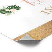 Faux Gold Wild One Floral Safari Welkom Poster (Hoek)