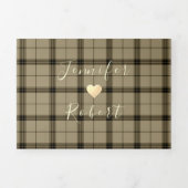 Faux Gold Winter Wedding Tri-Fold Invitation Drieluik Uitnodiging (Cover)