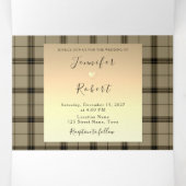 Faux Gold Winter Wedding Tri-Fold Invitation Drieluik Uitnodiging (Binnenkant midden)