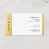 Faux Gold Wit Professionele Moderne Sjabloon Visitekaartje (Voorkant)