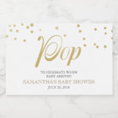 Faux Gold Ze is klaar om te Poppen Sparkling Wijnetiket (Enkel label)