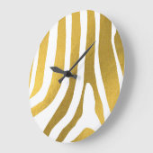 Faux Gold Zebra Print Stripes patroon Grote Klok (Hoek)