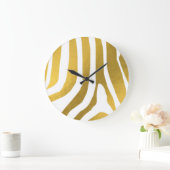 Faux Gold Zebra Print Stripes patroon Grote Klok (Huis)