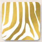 Faux Gold Zebra Print Stripes Pattern Bier Onderzetter (Voorkant)
