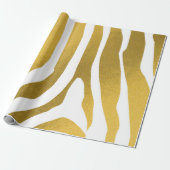Faux Gold Zebra Print Stripes Pattern Cadeaupapier (Uitgerold)
