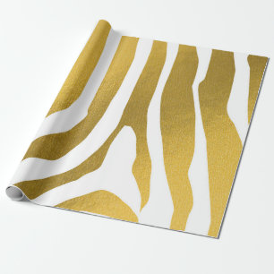 Faux Gold Zebra Print Stripes Pattern Cadeaupapier