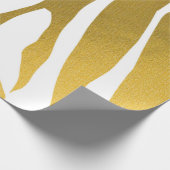 Faux Gold Zebra Print Stripes Pattern Cadeaupapier (Hoek)