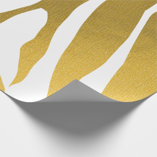 Faux Gold Zebra Print Stripes Pattern Cadeaupapier (Hoek)