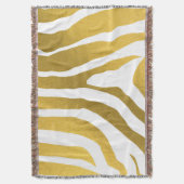 Faux Gold Zebra Print Stripes Pattern Deken (Voorkant Verticaal)