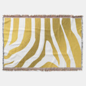 Faux Gold Zebra Print Stripes Pattern Deken (Voorkant)