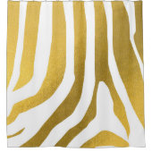 Faux Gold Zebra Print Stripes Pattern Douchegordijn (Voorkant)