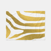 Faux Gold Zebra Print Stripes Pattern Fleece Deken (Voorkant (Horizontaal))