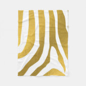 Faux Gold Zebra Print Stripes Pattern Fleece Deken (Voorkant)