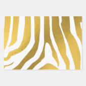 Faux Gold Zebra Print Stripes Pattern Inpakpapier Vel (Voorkant 2)