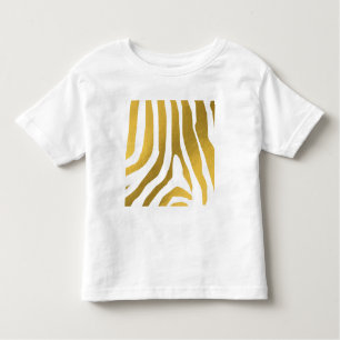 Faux Gold Zebra Print Stripes Pattern Kinder Shirts