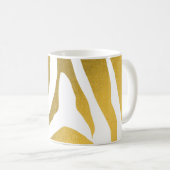 Faux Gold Zebra Print Stripes Pattern Koffiemok (Voorkant rechts)