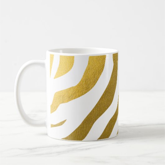 Faux Gold Zebra Print Stripes Pattern Koffiemok (Links)
