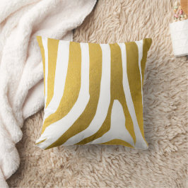 Faux Gold Zebra Print Stripes Pattern Kussen