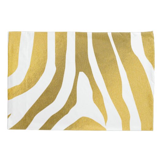 Faux Gold Zebra Print Stripes Pattern Kussensloop (Achterkant)