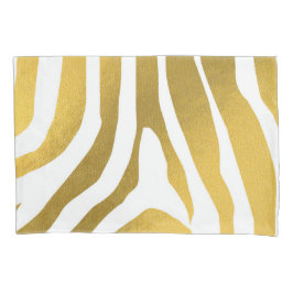 Faux Gold Zebra Print Stripes Pattern Kussensloop