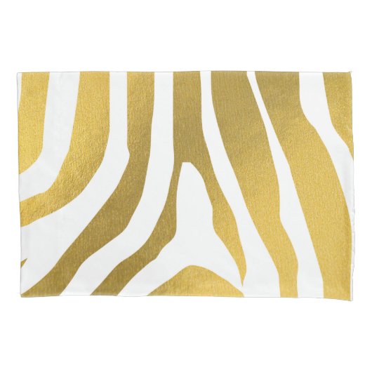 Faux Gold Zebra Print Stripes Pattern Kussensloop (Voorkant)