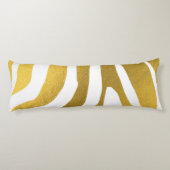 Faux Gold Zebra Print Stripes Pattern Lichaamskussen (Achterkant)