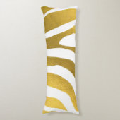 Faux Gold Zebra Print Stripes Pattern Lichaamskussen (Voorkant Verticaal)