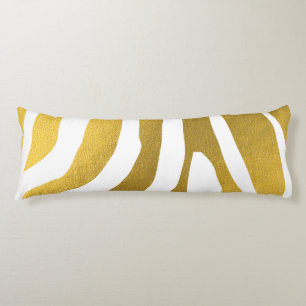 Faux Gold Zebra Print Stripes Pattern Lichaamskussen